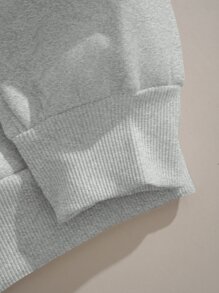 INAWLY Quần áo thể thao nữ Túi Dây kéo Lá thư Hoạt hình Giải trí - Màu Xám nhạt - Xem 3