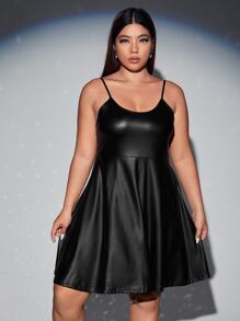 SHEIN BAE Sukienki plus size Zmarszczone szycie Prosty Elegancki