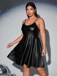 SHEIN BAE Sukienki plus size Zmarszczone szycie Prosty Elegancki