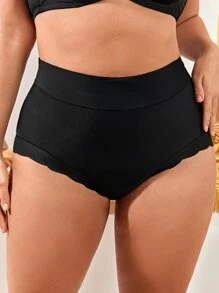 Plus Solid Simple Panty - Black - View 1