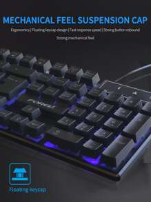 FOREV Teclado LED retroiluminado & Ratón combinación - Negro - Ver 5
