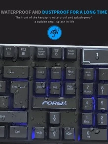 FOREV Teclado LED retroiluminado & Ratón combinación - Negro - Ver 4