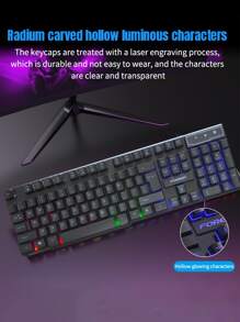 FOREV Teclado LED retroiluminado & Ratón combinación - Negro - Ver 6
