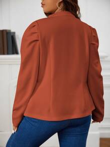 SHEIN Clasi Plus Double Button Jacket Winter Fall Autumn - Burnt Orange - View 2