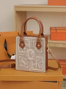 yating Paper-Cut Pattern Heavy Work Embroidery Mini Handbag - Multicolor - View 1