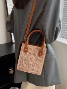 yating Paper-Cut Pattern Heavy Work Embroidery Mini Handbag - Multicolor - View 2