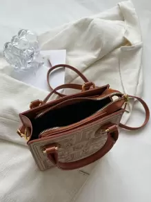 yating Paper-Cut Pattern Heavy Work Embroidery Mini Handbag - Multicolor - View 5
