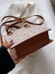 yating Paper-Cut Pattern Heavy Work Embroidery Mini Handbag - Multicolor - View 8