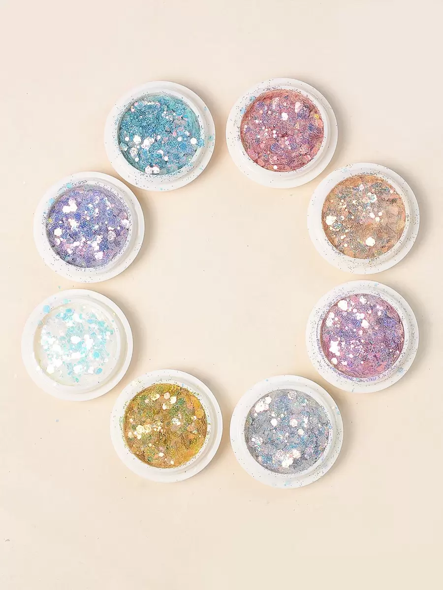 8boxes Glitter Nail Art Decoration - Multicolor - View 1