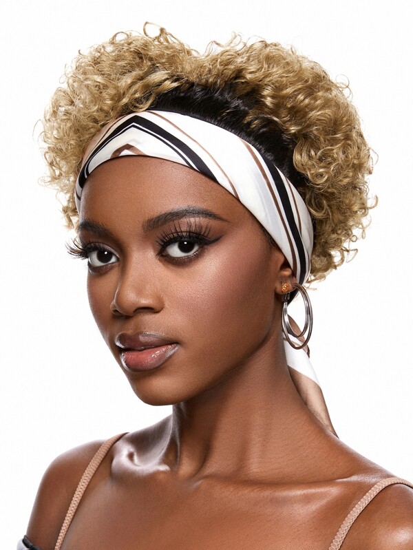 Deep Wave Headband Wig 1B27 Color Pixie Cut Wig Short Short Human Hair