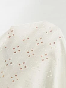 Soleia Puff Sleeve Schiffy Crop Top - White - View 6