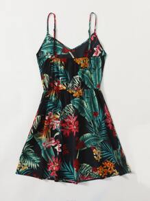 SHEIN VCAY Tropical Print Cami Dress - Multicolor - View 2