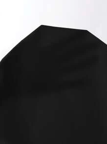 SHEIN Clasi Puff Sleeve Cutout Detail Top - Black - View 7