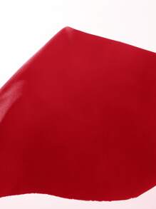 SHEIN PETITE 寬腰帶素色騎行褲 - 紅色 - 查看 6