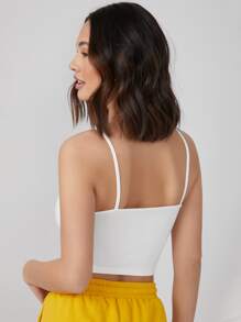 SHEIN BASICS Solid Form Fitted Crop Cami Top