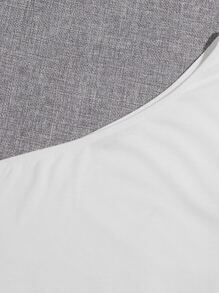 SHEIN Essnce Asymmetrical One Shoulder White Crop Tee