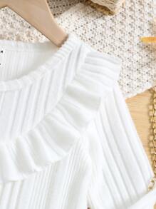 Niñas Falda con camiseta ribete con fruncido - Multicolor - Ver 3