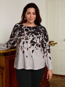 EMERY ROSE Plus Plants Print Tee - Multicolor - View 1