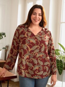 EMERY ROSE Blusa con estampado de paisley - Multicolor - Ver 1