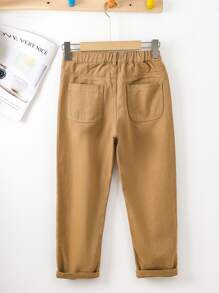 Boys Slant Pocket Straight Leg Jeans - Camel - View 2