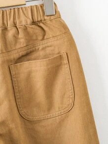 Boys Slant Pocket Straight Leg Jeans - Camel - View 4