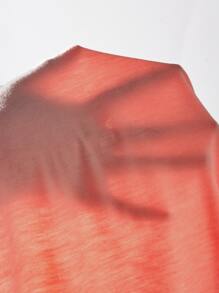 Muchica 字母和花卉印花落肩T恤 - 珊瑚粉 - 查看 6