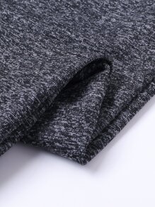 SHEIN 小男童字母貼布彈性腰帶長褲 - 深灰色 - 查看 7