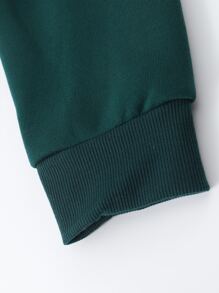 Manfinity Hypemode Men Cartoon Graphic Thermal Lined Oversize Sweatshirt - Dark Green - View 4