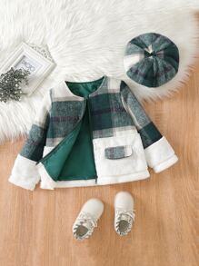 Toddler Girls Plaid Print Jacket - Multicolor - View 1