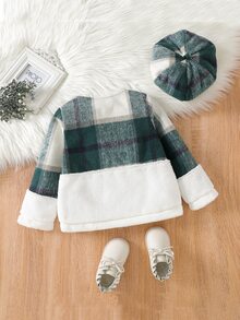 Toddler Girls Plaid Print Jacket - Multicolor - View 2