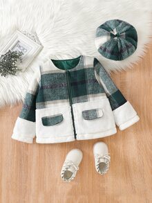 Toddler Girls Plaid Print Jacket - Multicolor - View 4
