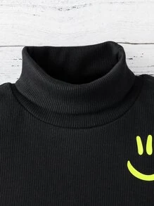 Tops con trai lớn Gân đan Hoạt hình Giải trí - màu đen - Xem 3