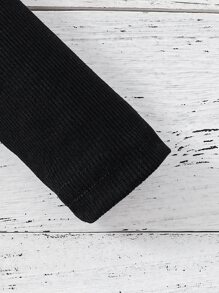 Tops con trai lớn Gân đan Hoạt hình Giải trí - màu đen - Xem 5