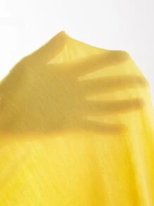 SHEIN LUNE 素色V領T恤 - 黃色 - 查看 6