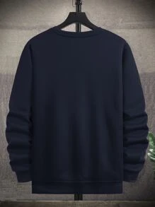 Manfinity 鬆身男裝錨印花保暖襯衫 - 藏蓝色 - 查看 2