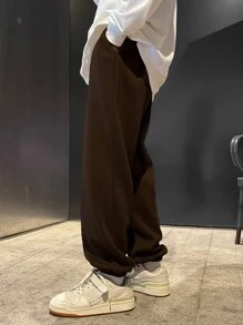 Manfinity Hypemode Nam Người Nhật Bản Hình ảnh nhân vật Eo dây rút Quần thể thao - Cà phê nâu - Xem 2