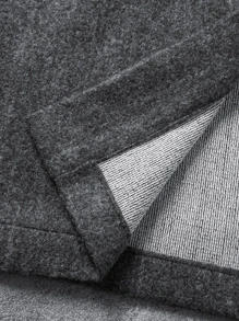 Manfinity Homme Men 1pc Long Sleeve Button Front Flap Pocket Overcoat , Fall Winter - Dark Grey - View 4