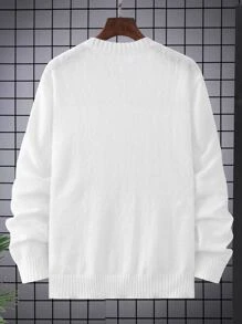 Manfinity Hombres Jersey tejido de cable - Blanco - Ver 2