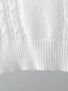 Manfinity Hombres Jersey tejido de cable - Blanco - Ver 4