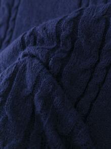 Manfinity Hombres Jersey tejido de cable - Azul Marino - Ver 4