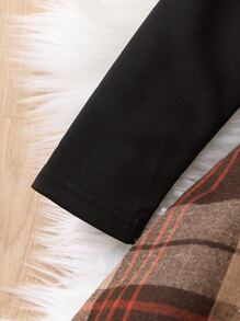 小女童格紋印花連帽洋裝