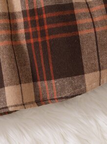 小女童格紋印花連帽洋裝