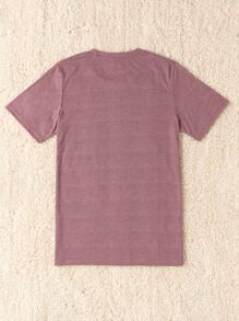 SHEIN LUNE Plus Star Print Tee For Summer - Red Violet - View 2