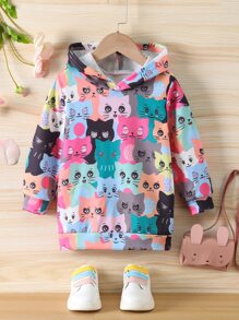 SHEIN 小女童卡通圖案連帽衫