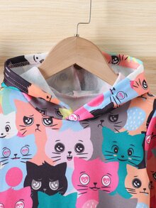 SHEIN 小女童卡通圖案連帽衫