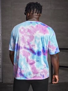Manfinity RebelGame Men Plus Tie Dye Bear Print Tee - Multicolor - View 2