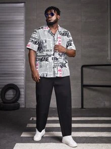 Manfinity 男士報紙印花襯衫 - 彩色 - 查看 5