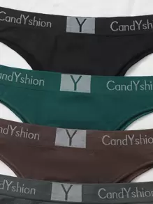 7pack Letter Graphic Simple Panty Sports - Multicolor - View 5