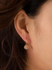 Dellgoo Đồ trang trí Ngọc Trai giả Vòng khuyên tai - Vàng - Xem 5