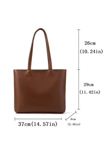 防水、輕便、商務休閒簡約單肩手提包復古適合青少年女孩女大學生、菜鳥和白領完美適合辦公室、大學、工作、商務、通勤 - 咖啡棕 - 查看 5